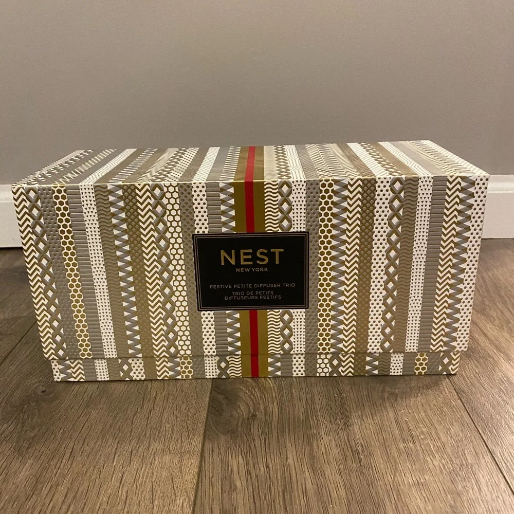 NEST New York Petite Diffuser Birchwood Pine, Holiday, and Blue Cypress & Snow.